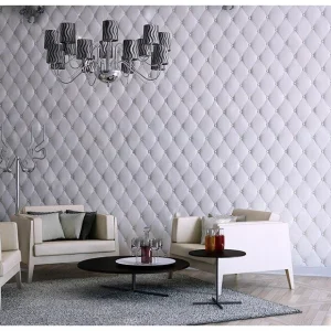 Гипсовая 3Д панель Кожа вытянутая в интерьере