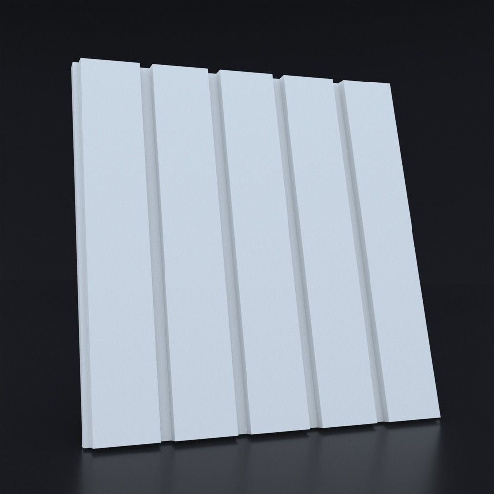 Гипсовая 3Д панель Рейка широкая