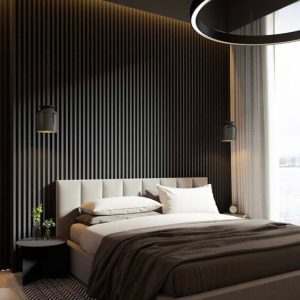 Гипсовая 3Д панель Рейка в интерьере