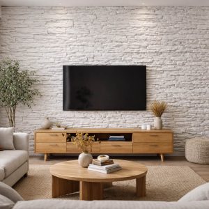 Гипсовый сланец Саянский белый в интерьере