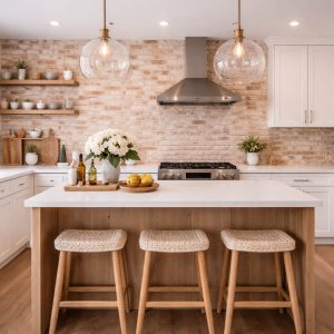 Декоративный кирпич Бельгийский песочный в интерьере