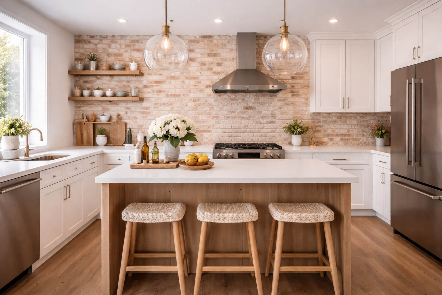 Декоративный кирпич Бельгийский песочный в интерьере