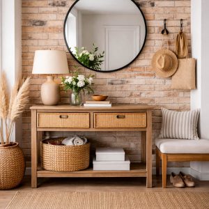 Декоративный кирпич Бельгийский умбра в интерьере