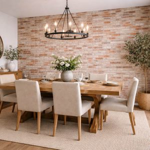 Декоративный кирпич Ретро бежевый в интерьере