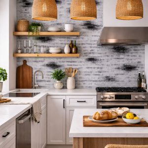 Бетонная плитка под кирпич Венецианский мрамор в интерьере