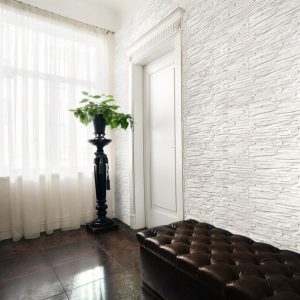 Гипсовый сланец Рифейский белый в иньтерьере