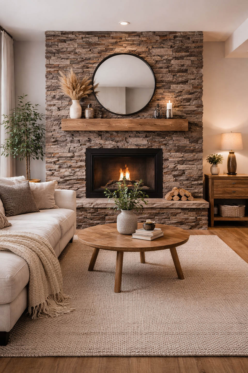 Гипсовый сланец Рифейский коричневый в интерьере