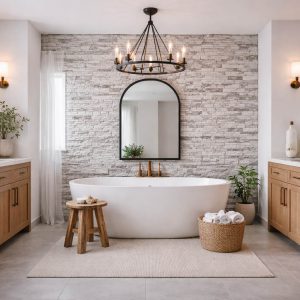 Гипсовый сланец Рифейский мраморный в интерьере