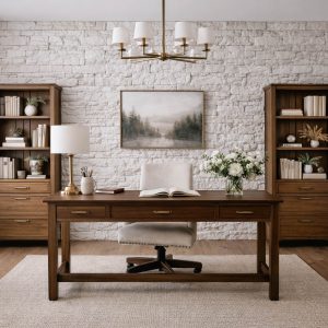 Гипсовый сланец Архейский белый в интерьере