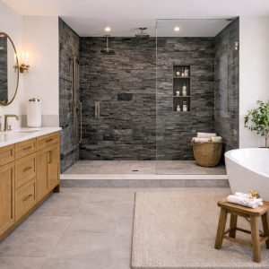 Гипсовый сланец Архейский графит в интерьере