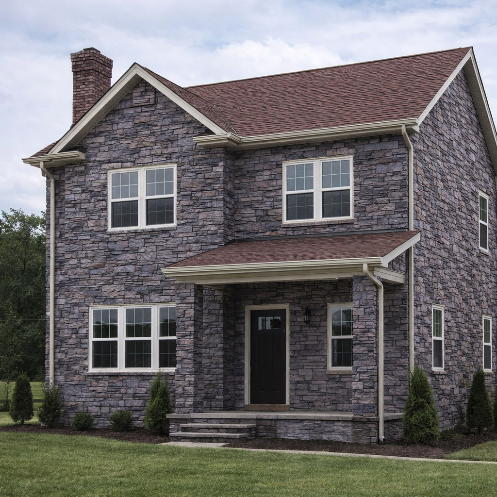 Декоративный бетонный сланец Скалистый графит отделка фасада